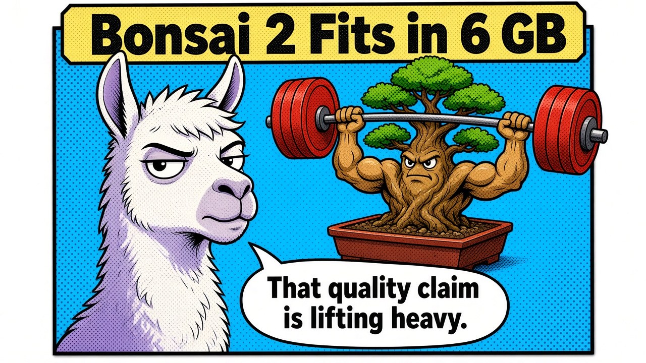 Ternary Bonsai 2 27B squeezed into ~5.9 GB Ternary Bonsai 2 27B squeezed into ~5.9 GB โ ๐๏ธ "98% quality" is doing heavy lifting ๐๏ธ. Benchmarks or it didn't happen ๐